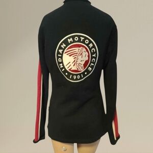 Womens Indian Motorcycle Black Jacket with Red Accents